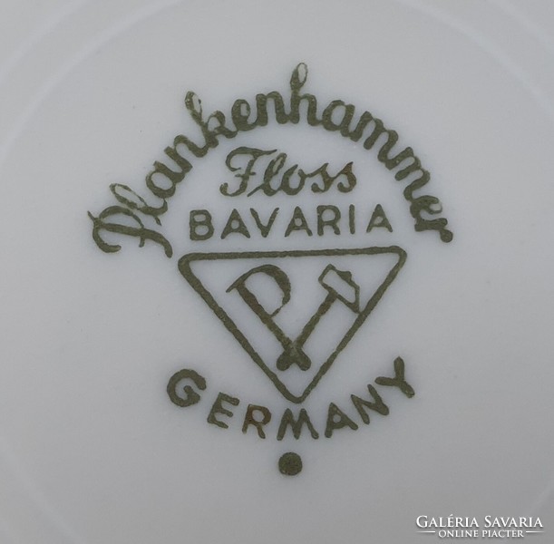 Plankenhammer Floss Bavaria német porcelán reggeliző tányérpár csészealj kistányér tányér hiányos