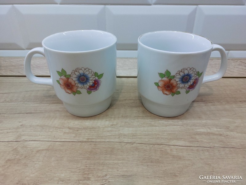 A rare pair of Alföldi porcelain mugs