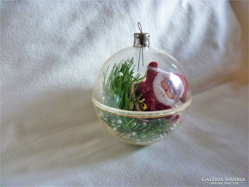Old Christmas tree decoration - sphere with Santa Claus! - Not glass!!!
