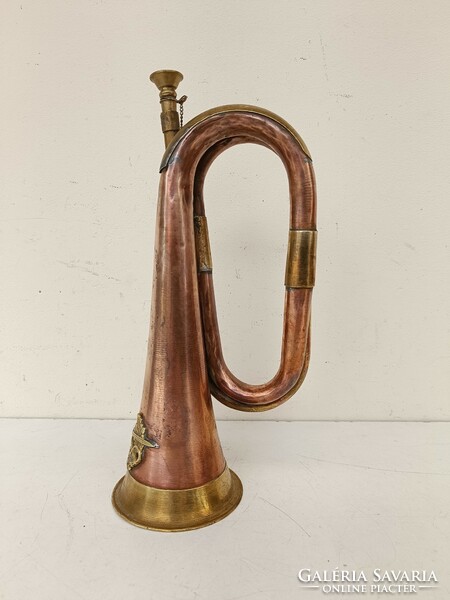 Antique musical instrument military trumpet British army copper military 711 8680