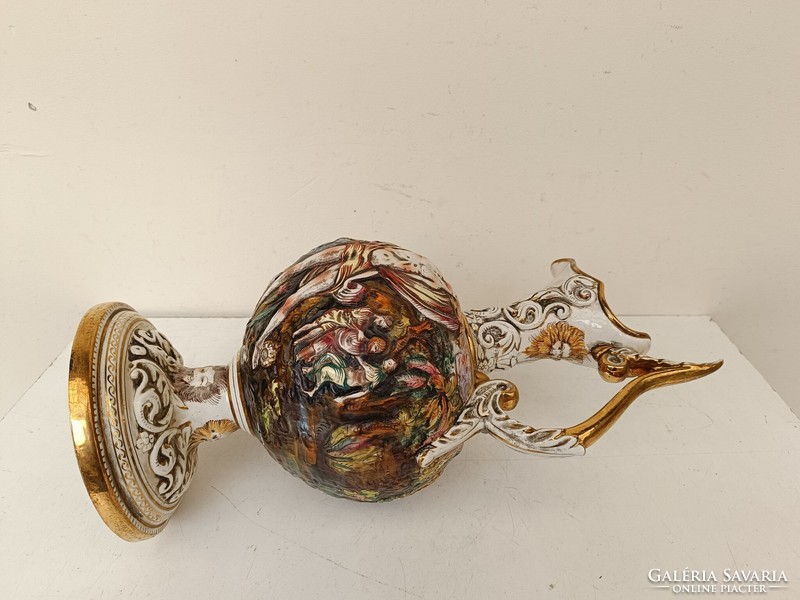 Antik capodimonte Capo di monte dúsan aranyozott sokalakos porcelán vizes kancsó 852 8756
