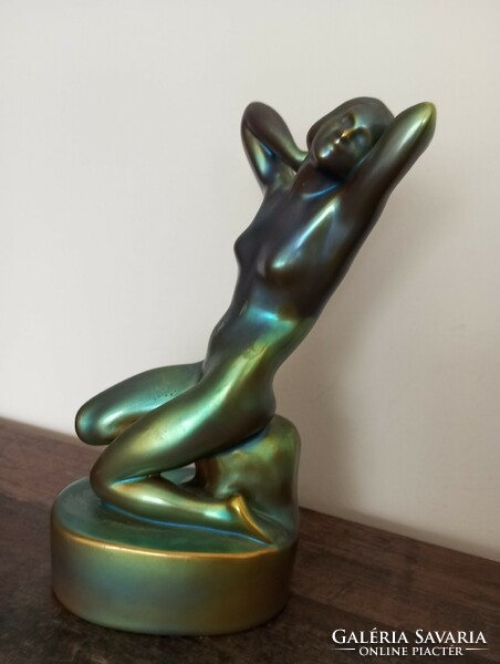 Zsolnay eozin longing figural sculpture