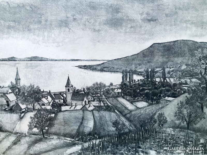 Domokos Gaál (1940-2009): balaton, marked large-scale etching