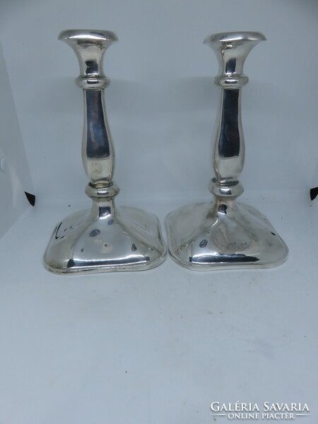 Viennese antique silver Biedermeier candelabra pair 1854