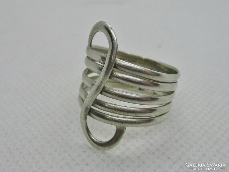 Special handcrafted large silver ring