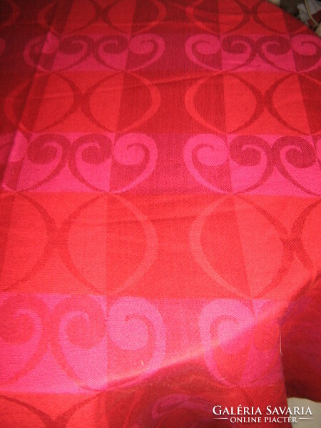 Wonderful vintage red-magenta woven fabric curtain