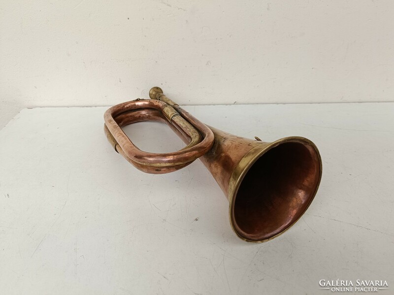 Antique musical instrument military trumpet British army copper military 711 8680