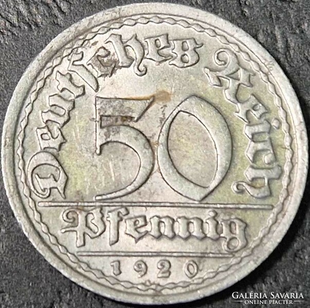 Germany, 50 pfennig, 1920. F