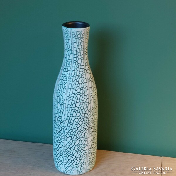 With free delivery - cracked glazed ceramic vase from Hódmezővásárhely