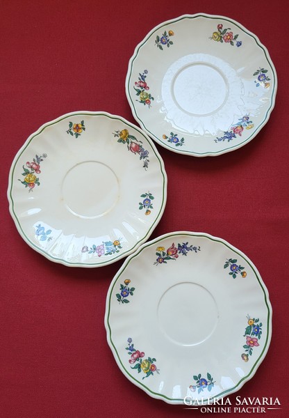 3pcs villeroy & boch alt straßburg German porcelain saucer small plate cake plate flower pattern