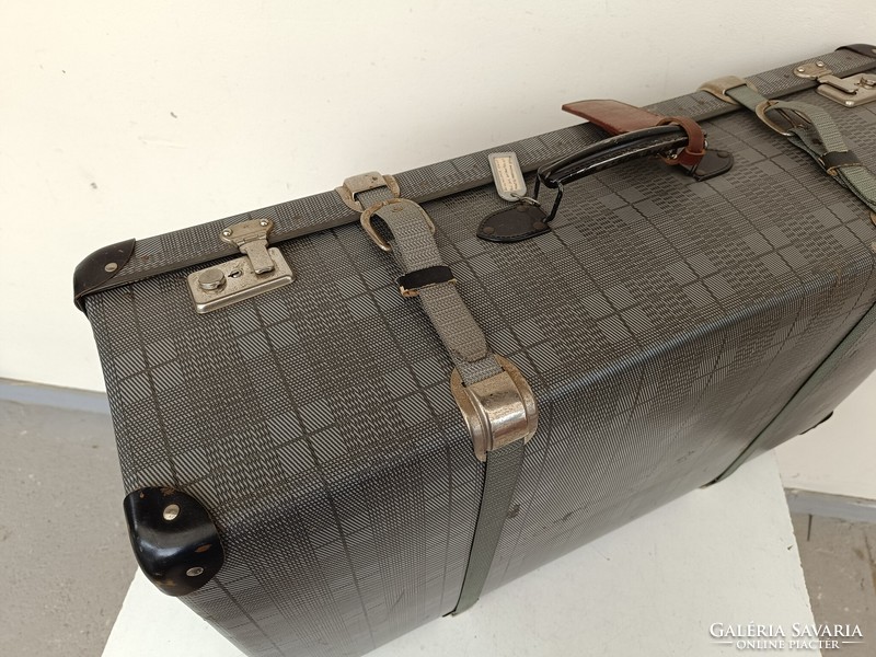 Antik utazó ruhás bőrönd koffer jelmez dekoratív film színház kellék nem nyitható szép állapot 727