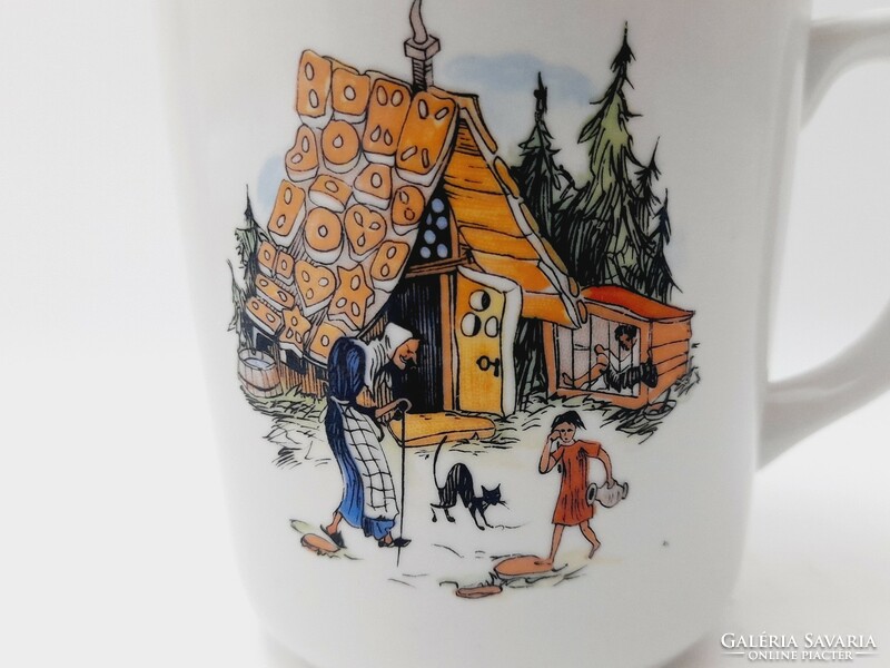 Zsolnay fairy tale pattern children's mug, Jancsi and Juliska
