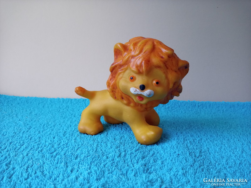 Retro rubber toy lion figure