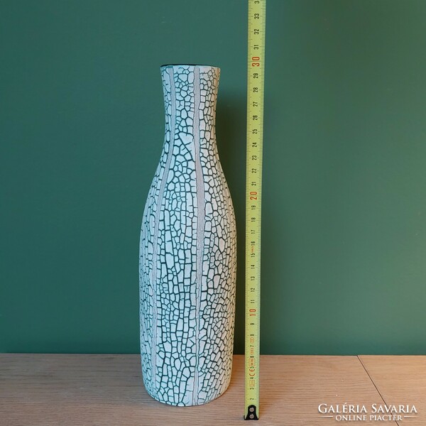 With free delivery - cracked glazed ceramic vase from Hódmezővásárhely