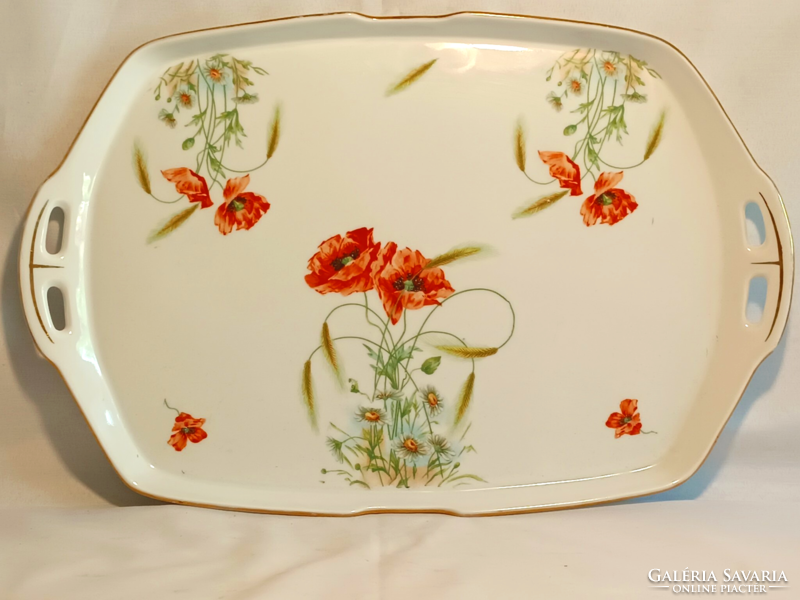 Porcelain tray with poppies