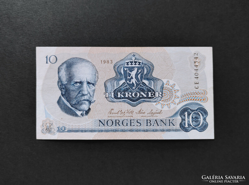 Norvégia 10 Kroner / Korona 1983, VF