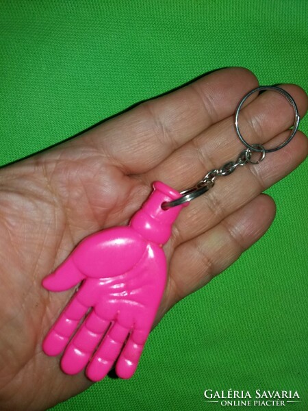 Retro traffic goods metal / plastic pink glove figure key ring as shown in the pictures