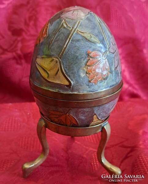 Copper egg holder, jewelry box (m4633)