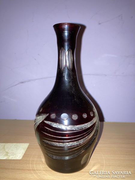 Burgundy lead crystal small vase