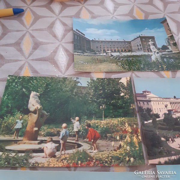 Postman 5 Dunaújváros postcards, 1960s-70s approx.