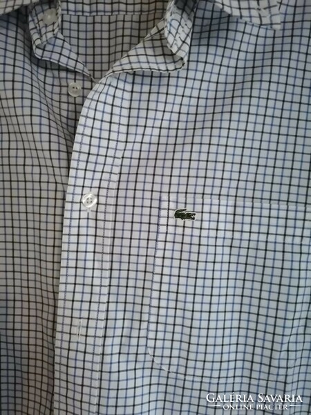 Lacoste men's checkered short-sleeved shirt 43 - s