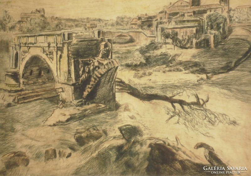 Imre Révész (1859-1945) : Rome - Tevere