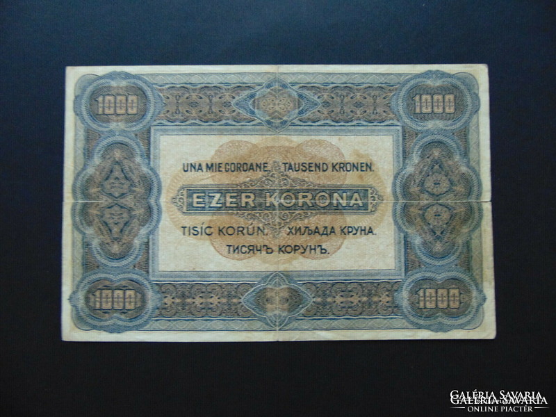 1000 Korona 1920 brown row and serial number rarer version