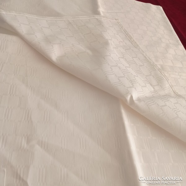 New, snow-white damask tablecloth, 218 x 130 cm