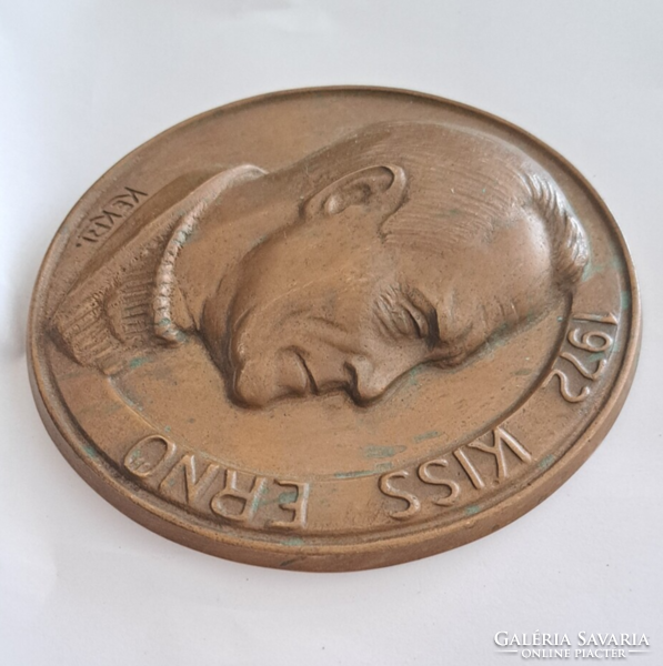 Ernő Kiss 12 cm bronze commemorative medal 49 dkg (n-8)