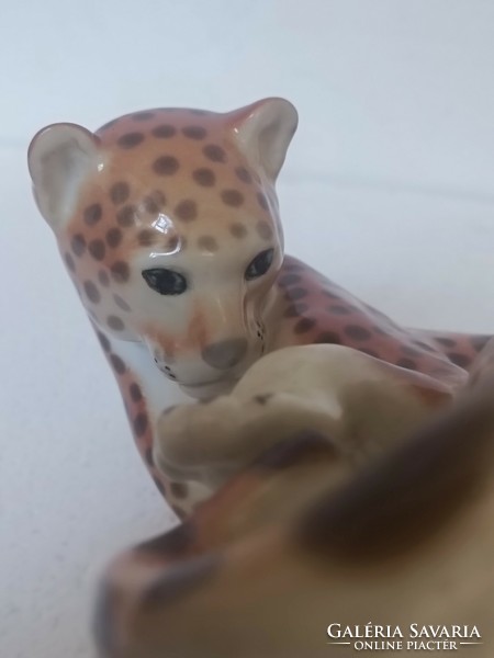 Lomonosov leningrad lfz Russian porcelain large leopard rare