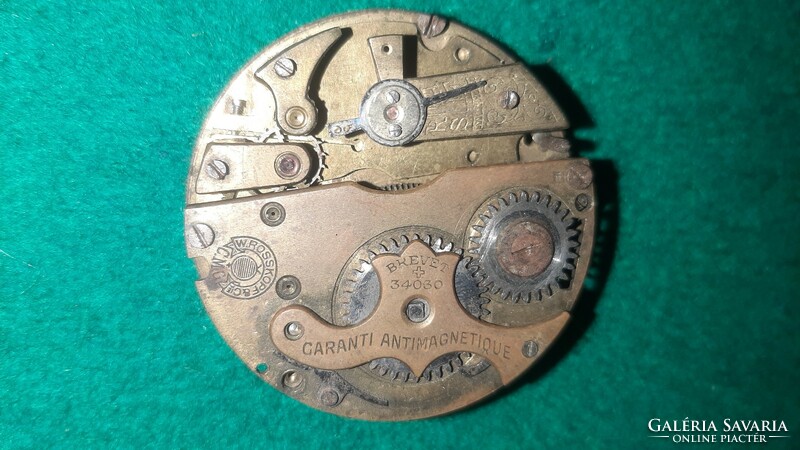 2 pieces of roskopf pocket watch mechanism for repair