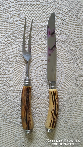 Signal soling serving and serving set with deer antler handle