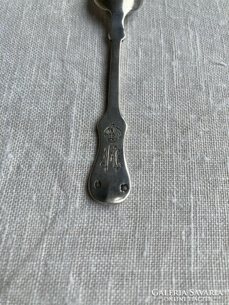 Violin shaped silver coffee spoon from an officer's set