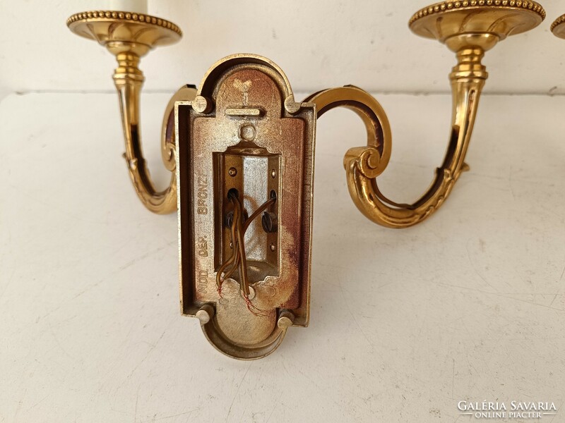 Antique wall arm pair brass 2 copper wall lamps 793 8736