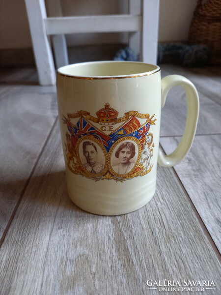 Solid British Porcelain Coronation Commemorative Cup/Jug (1937)
