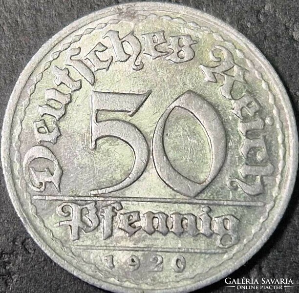 Germany, 50 pfennig, 1920. D.