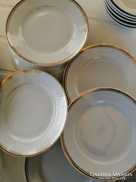 German gold edge dinner set with kahla small plates