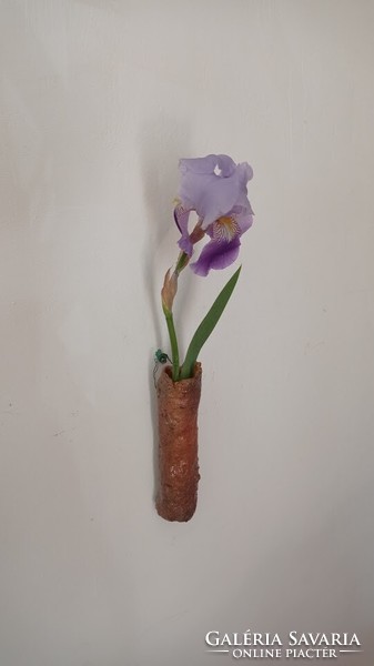 Small ceramic wall vase, unique, industrial artist type wall decoration