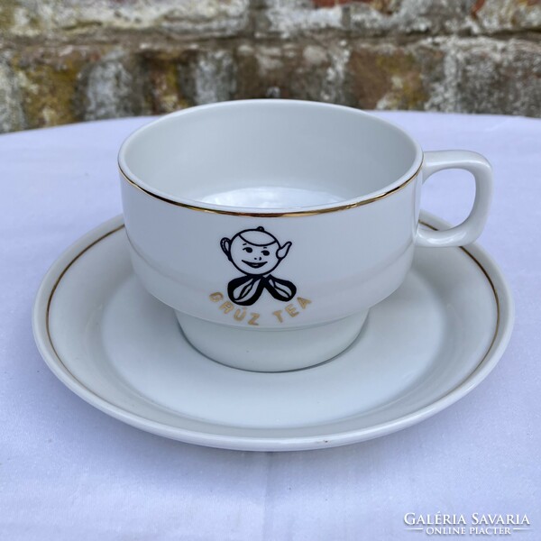 Rare Hólloháza Georgian tea porcelain tea cup - mug - glass set - tea set