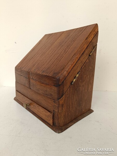 Antique small furniture, hardwood table, letter, envelope holder, stamp storage drawer, 764 8702