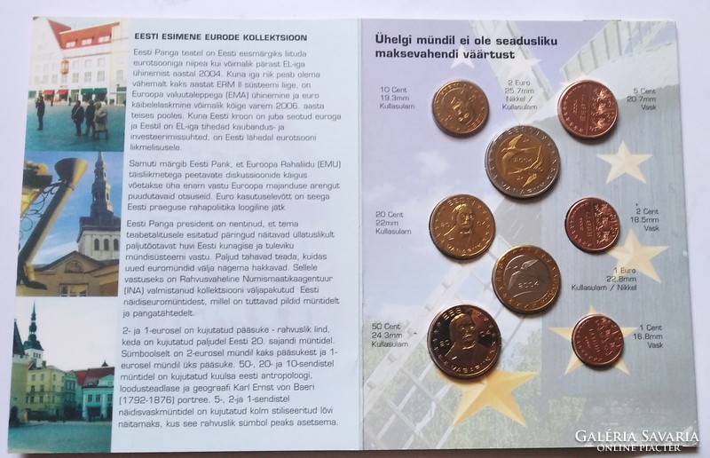 2004 Estonia-euro circulation line, in decorative case