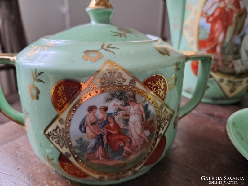 Porcelán teáskészlet, régi cseh