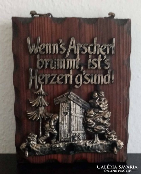 Austria wooden sign with a humorous saying (wc) for sale