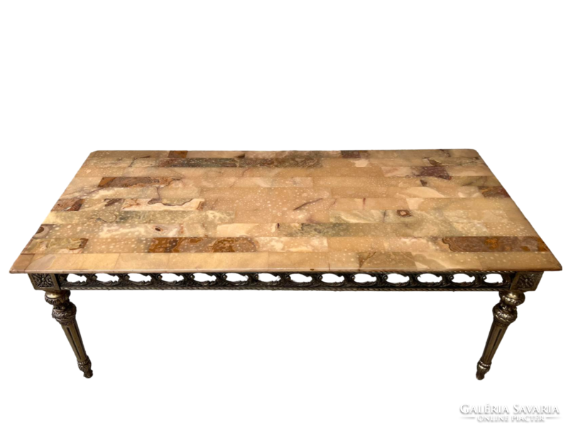 Neobaroque coffee table with stone top