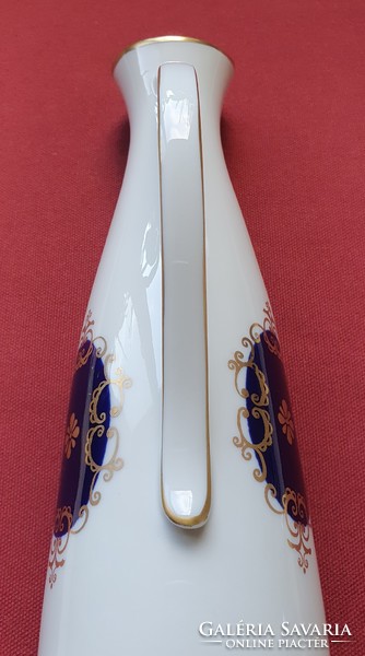 Elegant echt cobalt German porcelain vase with blue gold pattern with gold edge