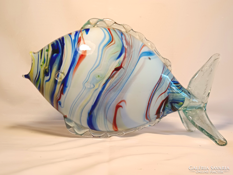 Large glass fish-shaped vase