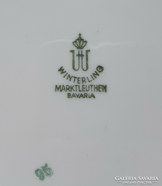 Winterling Marktleuthen Bavaria német porcelán reggeliző tányérpár csészealj kistányér tányér hiányo