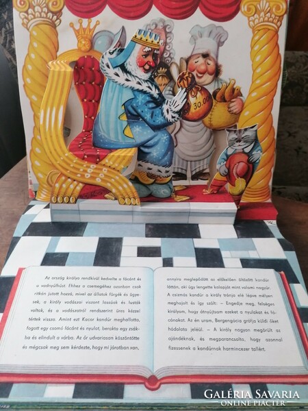 Cizmás kandúr kubasta 3d storybook 1970 Prague antique book rare