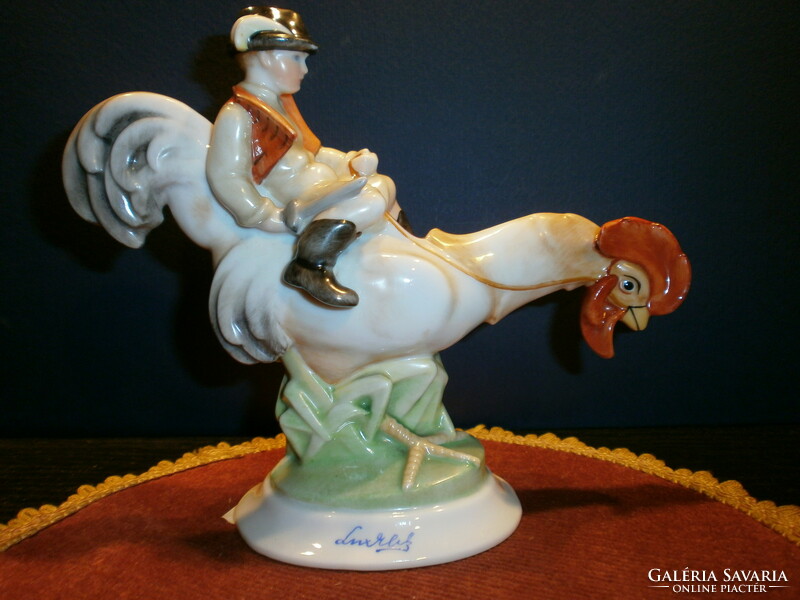 Herend antique rooster marci figure 1940.
