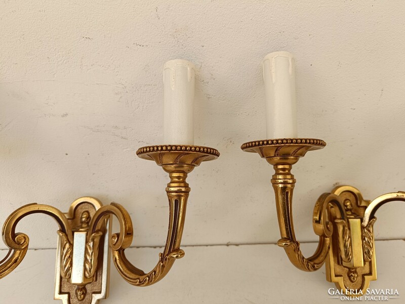 Antique wall arm pair brass 2 copper wall lamps 793 8736